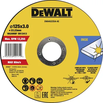 DEWALT DWA4522SIA-AE Řezný kotouč 125 mm 1 ks kov, nerezová ocel, železo