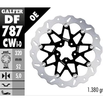 Brzda pro motocykl GALFER přední brzdový kotouč KTM 690 DUKE 12-16; 890 DUKE 20-23; HUSQVARNA 701 SVARTPILEM 18-19; VITPILEN 18-19 (láva) (WAVE FLOATING) (320X52X5mm) (GALFER přední brzdový kotouč KTM 690 DUKE 12-16; 890 DUKE 20-23; HUSQVARNA 701 SVARTPILEM 18-19; VITPILEN)
