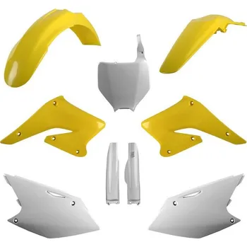 POLISPORT kompletní sada plastů (FULL KIT) SUZUKI RMZ 250 04-06 v sadě tabulka přední (8660800002) i kryty tlumičů (8398000001) barva žlutá bílá (POLISPORT kompletní sada plastů (FULL KIT) SUZUKI RMZ 250 04-06 v sadě tabulka přední (8660800002) i kryty)