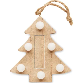 Vánoční stromek Dřevěný stromek se světýlky 70 FRONT, 40x12mm Laserové gravírování, 1 barva