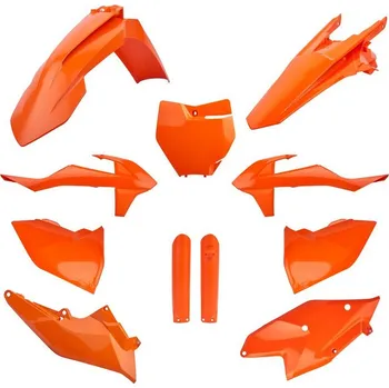 POLISPORT kompletní sada plastů (FULL KIT) KTM SX/SX-F/XC-F 16-18 v sadě tabulka přední (8664900001) a kryty tlumičů (8398600005) barva oranžová (POLISPORT kompletní sada plastů (FULL KIT) KTM SX/SX-F/XC-F 16-18 v sadě tabulka přední (8664900001) a kryty)