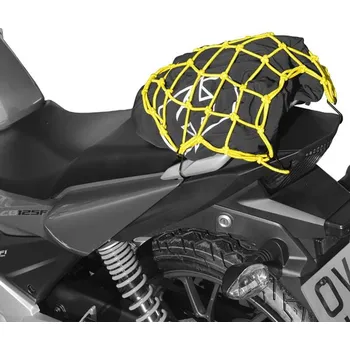 Zavazadlo na motocykl OXFORD síťka na zavazadla se 6 háky 30cm/30cm barva žlutá fluorescenční (OXFORD síťka na zavazadla se 6 háky 30cm/30cm barva žlutá fluorescenční)