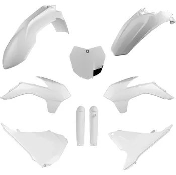 POLISPORT kompletní sada plastů (FULL KIT) KTM SX/SX-F/XC-F 15 v sadě tabulka přední (8659100002) a kryty tlumičů (8398600002) barva bílá (POLISPORT kompletní sada plastů (FULL KIT) KTM SX/SX-F/XC-F 15 v sadě tabulka přední (8659100002) a kryty tlumičů)