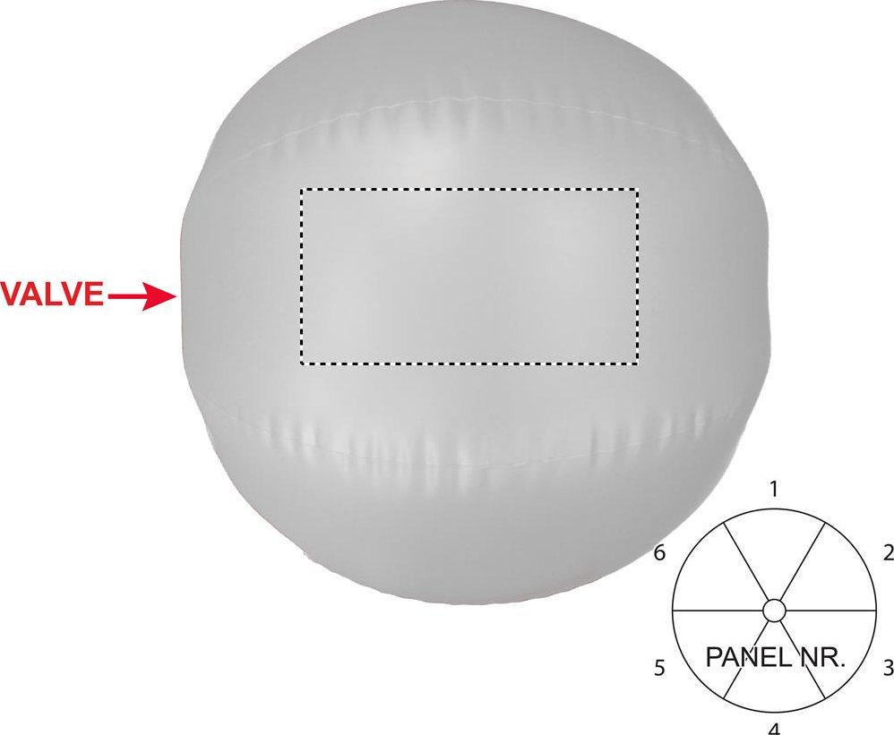 Velký nafukovací plážový balon Sítotiskový transfer (max. 8 barev, 120x230mm) 1 barva 400 PANEL 1
