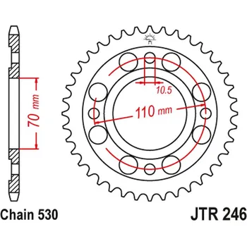Auto-moto JT rozeta 246 34 HONDA CB 250 N 78-82 cm/CB 400 N/T/A 78-83 (24634JT) (řetěz530) (JT rozeta 246 34 HONDA CB 250 N 78-82 cm/CB 400 N/T/A 78-83 (24634JT) (řetěz530))