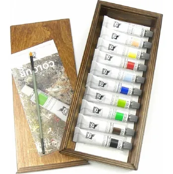Výtvarná barva Sada akrylových barev Renesans 10x20ml v dřevěné kazetě