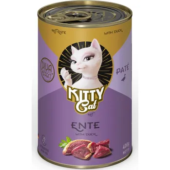 Krmivo pro kočku Výhodné balení: 24ks-24x400g Kitty Cat Adult Pate kachna vlhké krmivo pro kočky