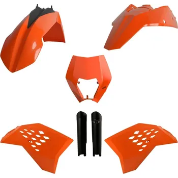POLISPORT kompletní sada plastů (FULL KIT) KTM EXC/EXC-F 08-11 v sadě tabulka přední (8666700001) i kryty tlumičů (8398500003) barva oranžová OEM (POLISPORT kompletní sada plastů (FULL KIT) KTM EXC/EXC-F 08-11 v sadě tabulka přední (8666700001) i kryty)