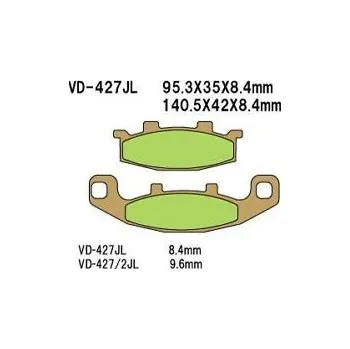 Brzdová destička VESRAH brzdové destičky KH129 sintrované barva zlatá vyrobeno v Japonsku (VESRAH brzdové destičky KH129 sintrované barva zlatá vyrobeno v Japonsku)