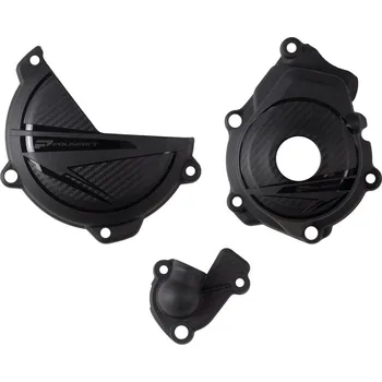 Alternátor POLISPORT sada krytu alternátoru, spojky a vodního čerpadla KTM SX-F 250/350 23-25; XC-F 250/350 23-25; HUSQVARNA FC 250/350 23-25; FX 350 23-25 barva černá (POLISPORT sada krytu alternátoru, spojky a vodního čerpadla KTM SX-F 250/350 23-25; XC-F 250/350)