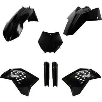 POLISPORT kompletní sada plastů (FULL KIT) KTM SX/SX-F/XC-F 08-10 v sadě tabulka přední (8664400002) a kryty tlumičů (8398500003) barva černá (POLISPORT kompletní sada plastů (FULL KIT) KTM SX/SX-F/XC-F 08-10 v sadě tabulka přední (8664400002) a kryty)