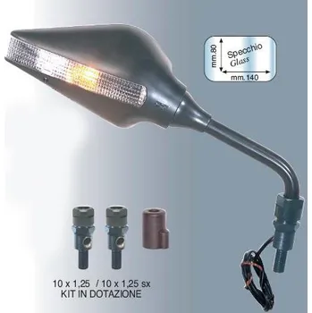 Osvětlení pro motocykl FAR univerzální zrcátko s blinkrem pár Z 6131) (M10X1,25) (FAR univerzální zrcátko s blinkrem pár Z 6131) (M10X1,25))
