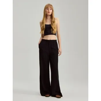 Dámské kalhoty Kalhoty s širokými nohavicemi - XS - House - černá - 356EQ-99X