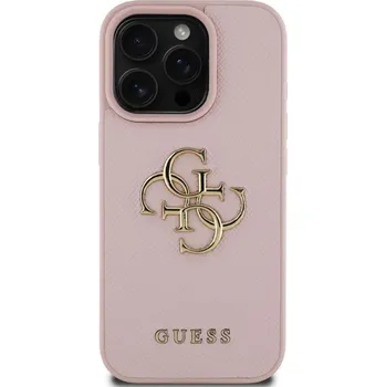Telefonní příslušenství Guess PU Grained 4G Metal Logo Zadní Kryt pro iPhone 16 Pro Růžová Stylový zadní kryt Guess pro iPhone spojuje prémiovou ochranu s ikonickým módním designem. Ideální volba pro ty, kteří chtějí chráni