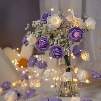 Dekorativní svítidlo Světelný řetěz na zahradu a párty | dekorativní světla - fialová 10 lampa