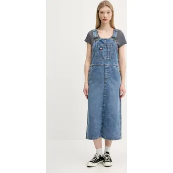 Dámské šaty Džínové šaty Dickies modrá barva, midi, DK0A4Z6TK211 55J, vel. XXS