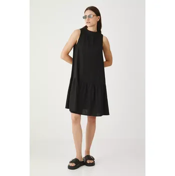 Dámské šaty Lněné šaty Medicine černá barva, mini, oversize RS25.SUDB00 99X, vel. L