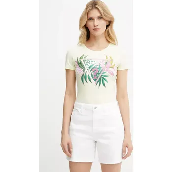 Tričko Guess dámské, žlutá barva, W5GI07 J1314 W5GI07.J1314 10X, vel. M