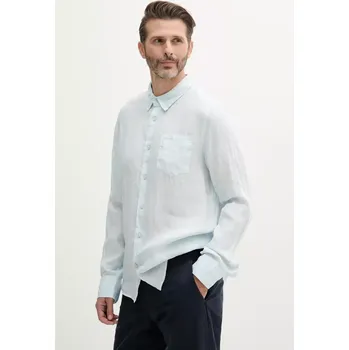 Pánská košile Lněná košile Guess NAPA pánská, modrá barva, regular, s klasickým límcem, M5GH73 WH3J0 M5GH73.WH3J0 50X, vel. M