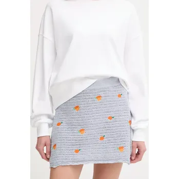 Dámská sukně Bavlněná sukně Pepe Jeans OLAYA SKIRT modrá barva, mini, pouzdrová, PL901212 05X, vel. M