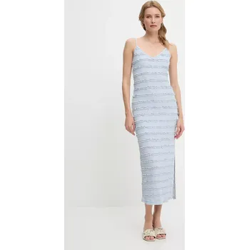 Dámské šaty Šaty Answear.LAB modrá barva, midi, přiléhavé 23243.fh 55X, vel. L