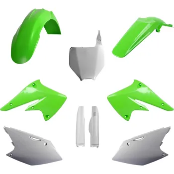 POLISPORT kompletní sada plastů (FULL KIT) KAWASAKI KX 250F 04-05 v sadě tabulka přední (8660800002) i kryty tlumičů (8398000001) barva zelená OEM (POLISPORT kompletní sada plastů (FULL KIT) KAWASAKI KX 250F 04-05 v sadě tabulka přední (8660800002) i kryt