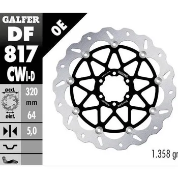 Brzda pro motocykl GALFER přední brzdový kotouč BMW HP 4 12-; S 1000R/RR 09-23; MOTO GUZZI 1400 AUDACE 15-; 1400FORNIA 13- (pravá) (WAVE FLOATING) (320X64X5mm) (GALFER přední brzdový kotouč BMW HP 4 12-; S 1000R/RR 09-23; MOTO GUZZI 1400 AUDACE 15-; 1400FORNIA 13- (pravá))