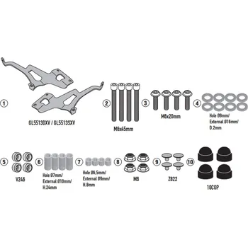Motodíl KAPPA upevnění štítu 9058AK ROYAL ENFIELD SUPER meteor 650 23-25 (KAPPA upevnění štítu 9058AK ROYAL ENFIELD SUPER meteor 650 23-25)