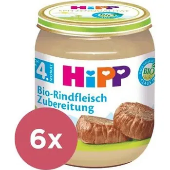 Kojenecká výživa 6x HiPP BIO Hovězí maso 125 g, 4m+ - VÝPRODEJ