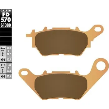 Brzdová destička GALFER brzdové destičky KH706 sintrované barva zlatá SCOOTER YAMAHA X-MAX 125 18-24; X-MAX 250 18-24; X-MAX 300 17-24 (GALFER brzdové destičky KH706 sintrované barva zlatá SCOOTER YAMAHA X-MAX 125 18-24; X-MAX 250 18-24; X-MAX 300 17-24)