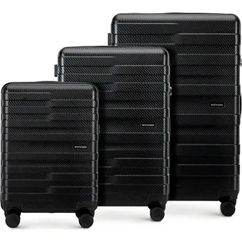 Sada černých polykarbonátových kufrů s vodorovnými pruhy | WITTCHEN | 56-3P-58S-10