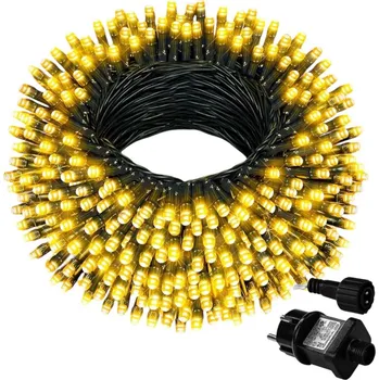 Senzanakupy Venkovní vánoční závěs 20 m 630 led, teplá bílá, časovač, propojovatelný