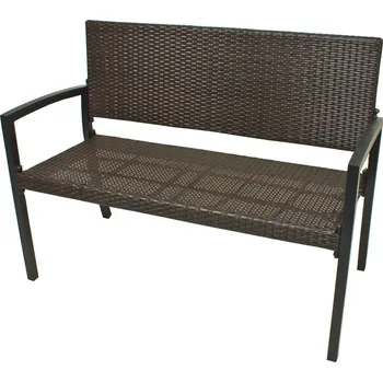 Zahradní lavice Parková lavička SANREMO vzhled ratanu, hliníková káva | 970223