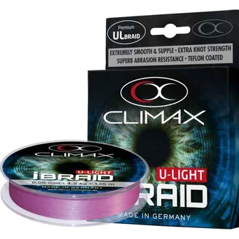 Pletená šňůra Climax iBraid U-Light fluo-fialová 135m Průměr: 0,04mm / 3kg