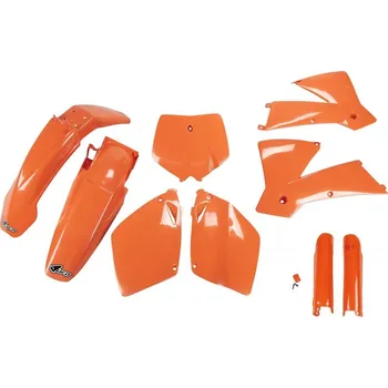 UFO kompletní sada plastů (FULL KIT) s kryty tlumičů KTM SX-SXF 01-02 barva oranžová (KT501E127) (UFO kompletní sada plastů (FULL KIT) s kryty tlumičů KTM SX-SXF 01-02 barva oranžová (KT501E127))
