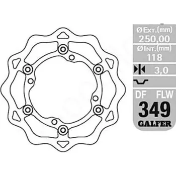 Brzda pro motocykl GALFER brzdový kotouč plovoucí 250mm SUZUKI RMZ 250 07- ,RMZ 450 05- (GALFER brzdový kotouč plovoucí 250mm SUZUKI RMZ 250 07- ,RMZ 450 05-)