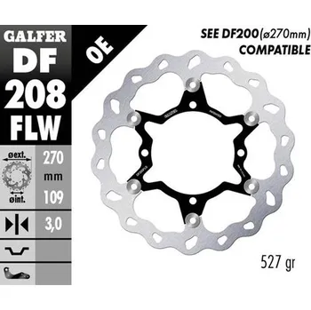 Brzda pro motocykl GALFER přední brzdový kotouč KAWASAKI KX 250F 15-23; KX 450F 15-23 (WAVE FLOATING) (270X109X3mm) (GALFER přední brzdový kotouč KAWASAKI KX 250F 15-23; KX 450F 15-23 (WAVE FLOATING) (270X109X3mm))