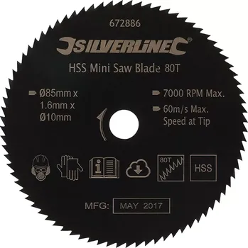 80-zubý pílový kotúč HSS Mini pr.85 mm