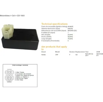 Startér DZE jednotka zapalování CDI HONDA CRF 125F 14-17 (DZE jednotka zapalování CDI HONDA CRF 125F 14-17)