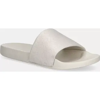 Dámské pantofle Pantofle Calvin Klein POOL SLIDE - JACQ dámské, béžová barva, HW0HW02420 01X, EUR 36