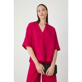 Dámská halenka Lněná halenka Medicine růžová barva, hladká RS25.BKD901 43X, vel. S