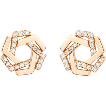 Náušnice Náušnice z růžového zlata s kameny 7452390010098605