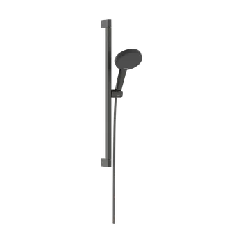 Vodovodní baterie Hansgrohe Raindance Alive Select S - Sprchová souprava 125, 3 jet, Ecosmart, se sprchovou tyčí 65 cm a držákem Easy Slide, kartáčovaný černý chrom 24600340
