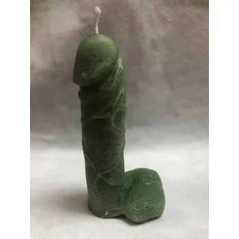 Svíčka Svíce penis 14cm - zelený