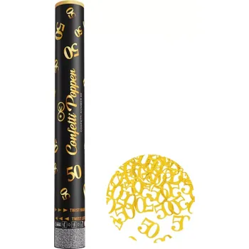 Konfeta Vystřelovací konfety zlaté 50. narozeniny - 40 cm