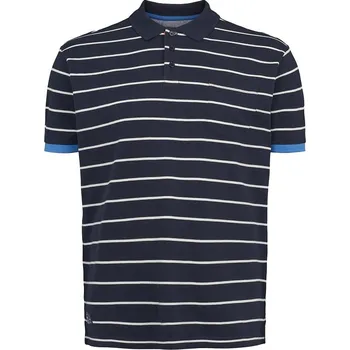 Pánská polokošile - tričko s límečkem 41118 tmavě modré s proužkem NORTH 56°4 7XL - 8XL krátký r...