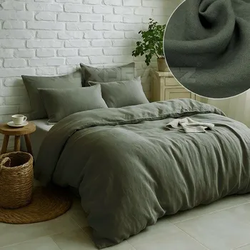 Povlečení Lněné povlečení khaki