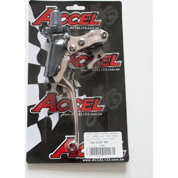 Spojková sada ACCEL úchyt spojkové páčky kompletní + HOT START univerzální barva titanová (výklopná páčka) (CL-102-4T) - (ACCEL úchyt spojkové páčky kompletní + HOT START univerzální barva titanová (výklopná páčka) (CL-102-4T) -)