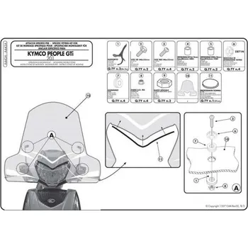 Motodíl KAPPA upevnění štítu KYMCO PEOPLE GTI 125/200/300 10-20 (KAPPA upevnění štítu KYMCO PEOPLE GTI 125/200/300 10-20)