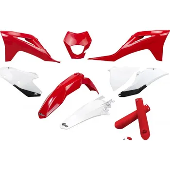 UFO kompletní sada plastů (FULL KIT) s kryty tlumičů GAS GAS EC / EC-F 250 / 300 / 350 21-23 barva červená bílá (UFO kompletní sada plastů (FULL KIT) s kryty tlumičů GAS GAS EC / EC-F 250 / 300 / 350 21-23 barva červená bílá)